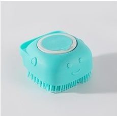 Pet Grooming Bath Massage Brush with Soap and Shampoo Dispenser Soft Silicone Bristle for Long Short Haired Dogs Shower, Blue Pet Grooming Bath Massage Brush with Soap and Shampoo Dispenser Soft Silicone Bristle for Long Short Haired Dogs Shower, Blue